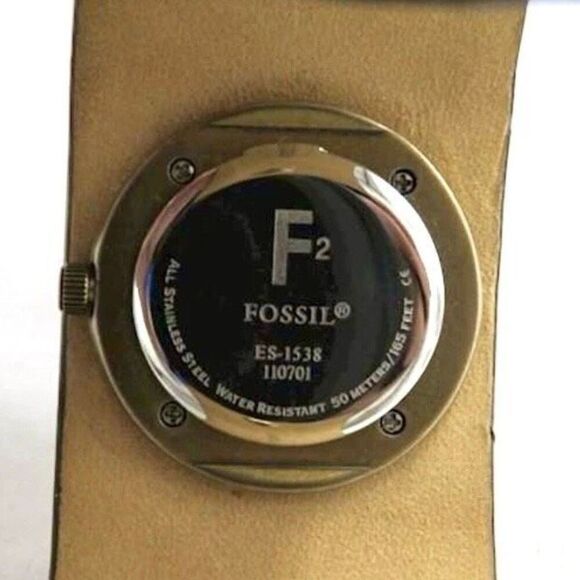 Vintage Fossil Cuff Watch With Stones - Picture 7 of 11